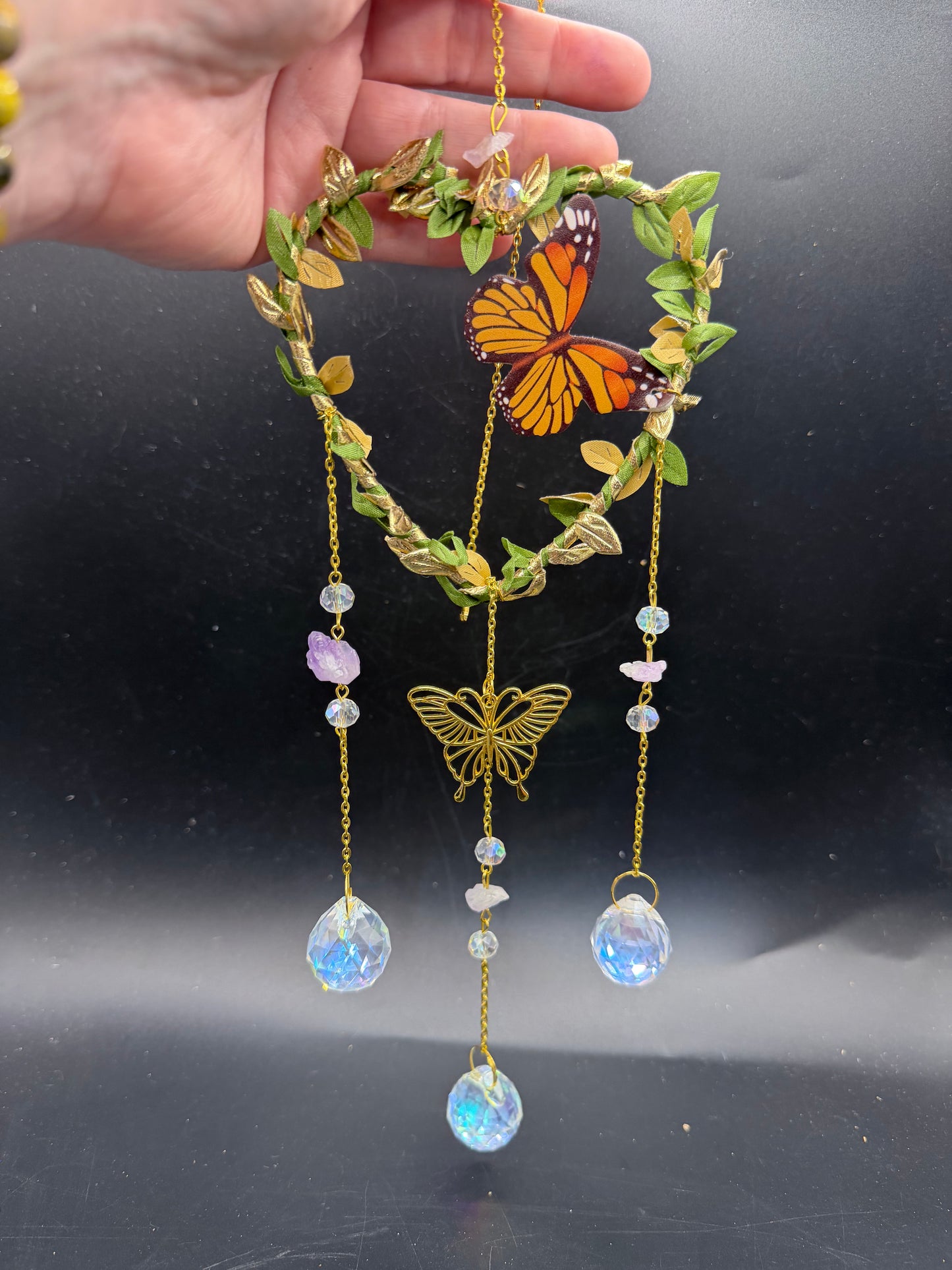 Butterfly Heart Suncatcher – 40cm (with chain)