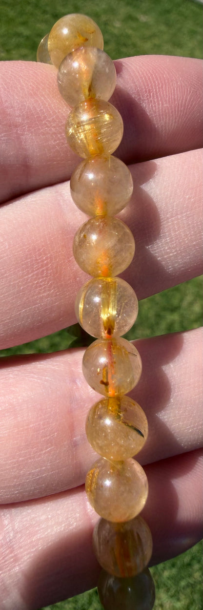 Golden Rutilated Quartz Bracelet — 8mm