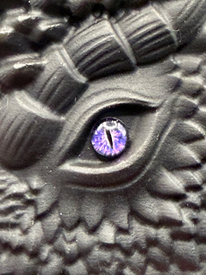 Black Obsidian Carved Dragon Book Purple Eye