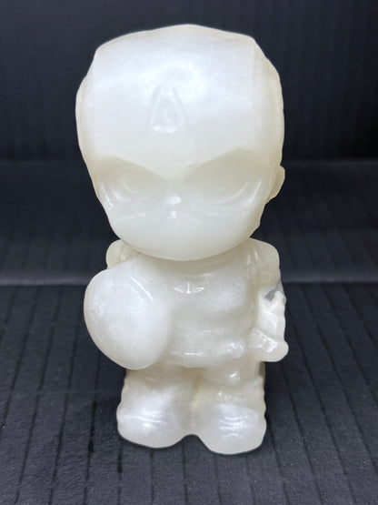 White Calcite “Captain America” Carving (10cm | 300g)