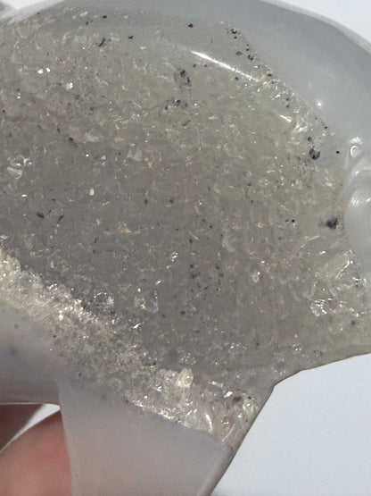 Agate Dolphin with Natural Druzy