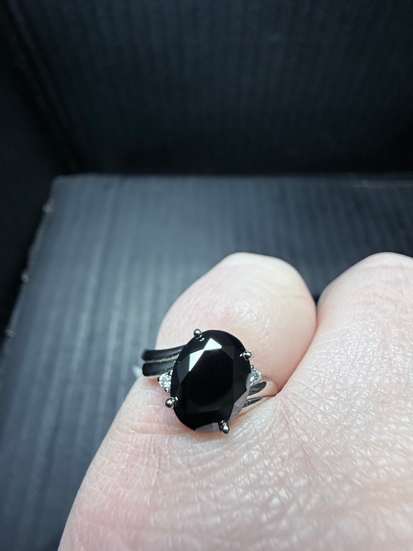 Black Moissonite Diamond Ring
