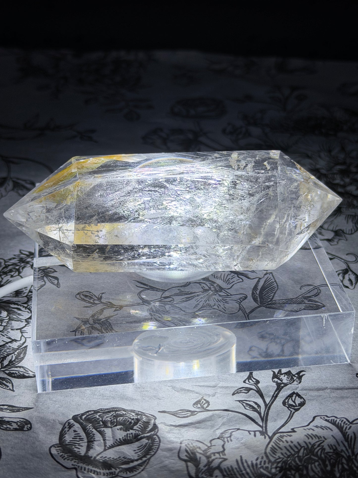 Clear Quartz Double Terminated Point with Golden Healer Inclusion (190g)