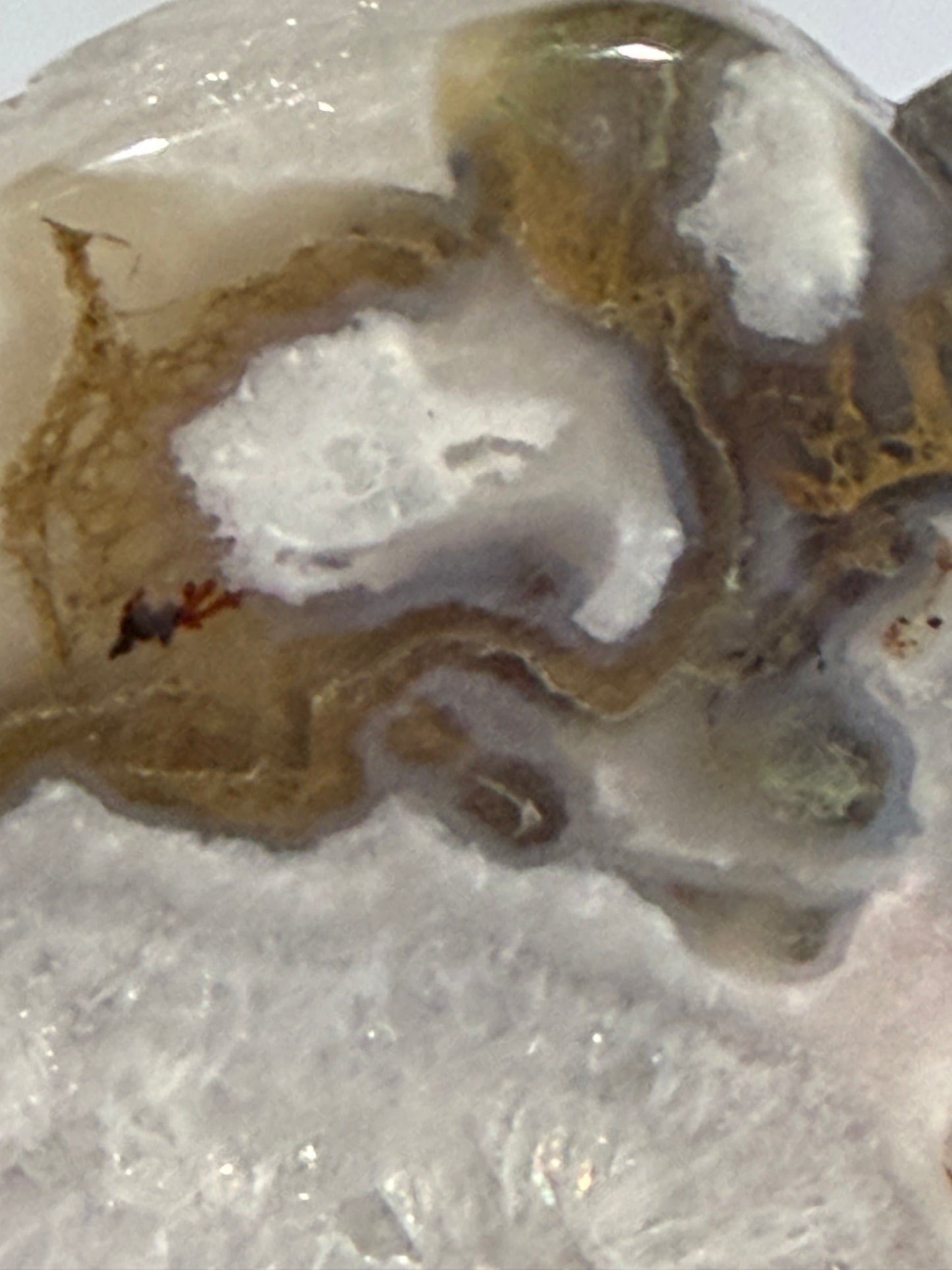 Moss Agate Druzy Heart – Self Standing C - 5.6cm