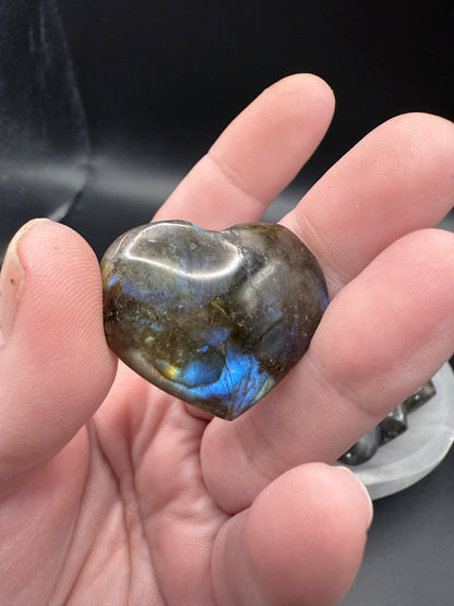 Mini Labradorite Hearts with Beautiful Flash