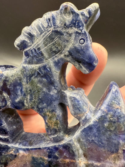Sodalite Unicorn on Stand