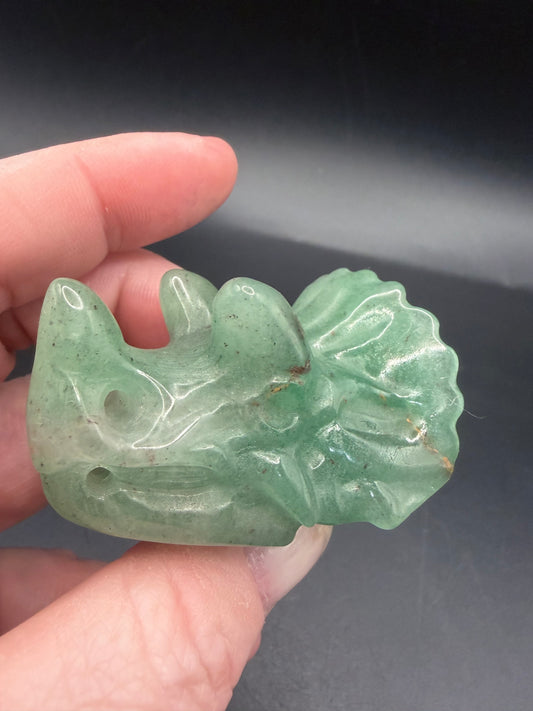 Green Aventurine Triceratops