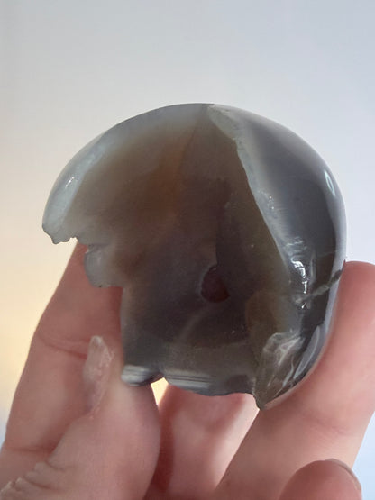 Agate Skull with Sugar Druzy Base – 6.5cm | 106g