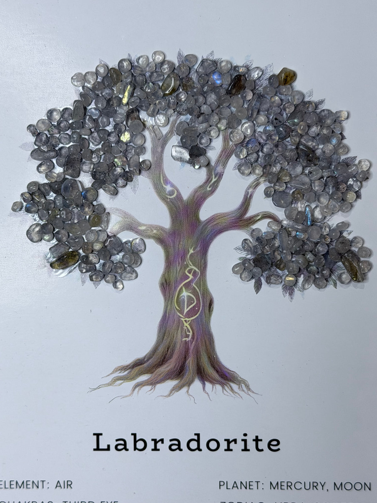 Labradorite Gemstone Tree Framed Crystal Art | 15 x 20cm