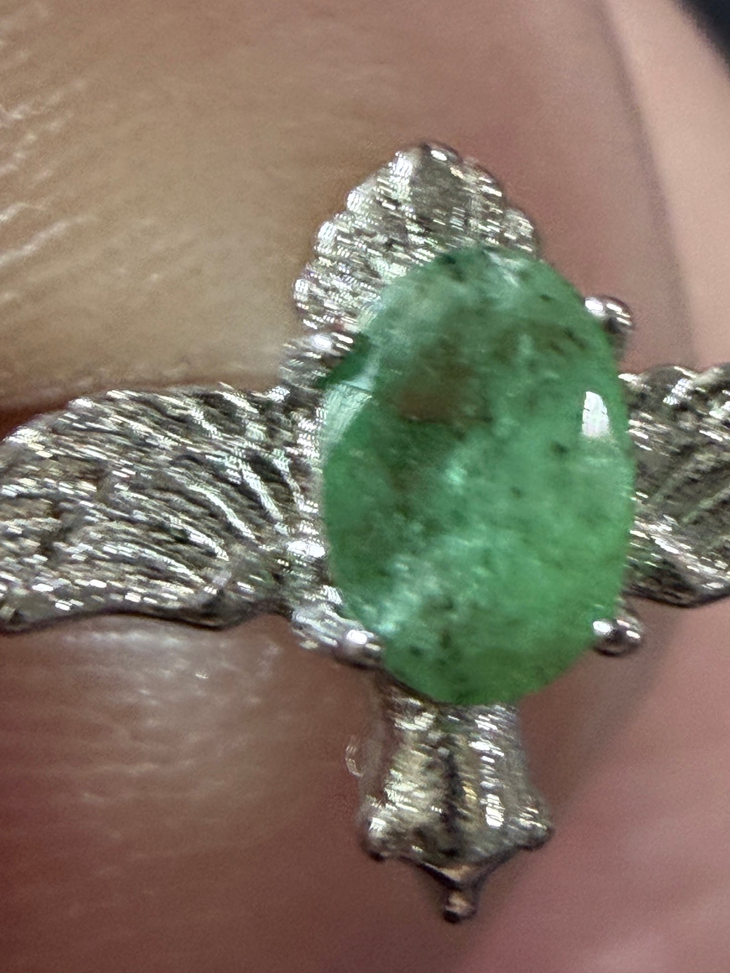 Adjustable Green Aventurine Bird Ring