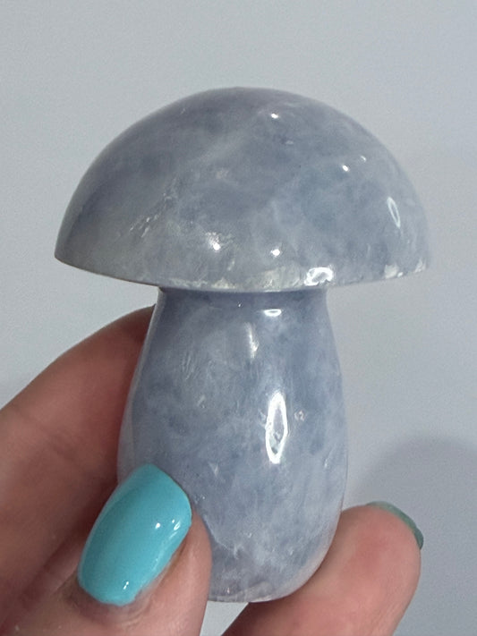 Blue Calcite Mushroom – B