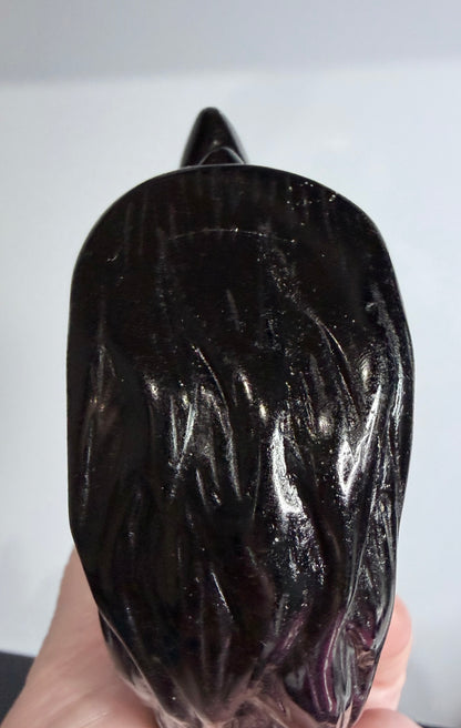 Black Obsidian Eagle Carving – 10 × 10 cm | 420 g