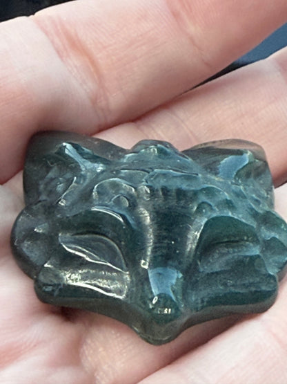 Moss Agate Mini Fox Mask