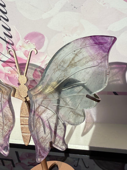 Beautiful Green and Purple Fluorite Butterfly