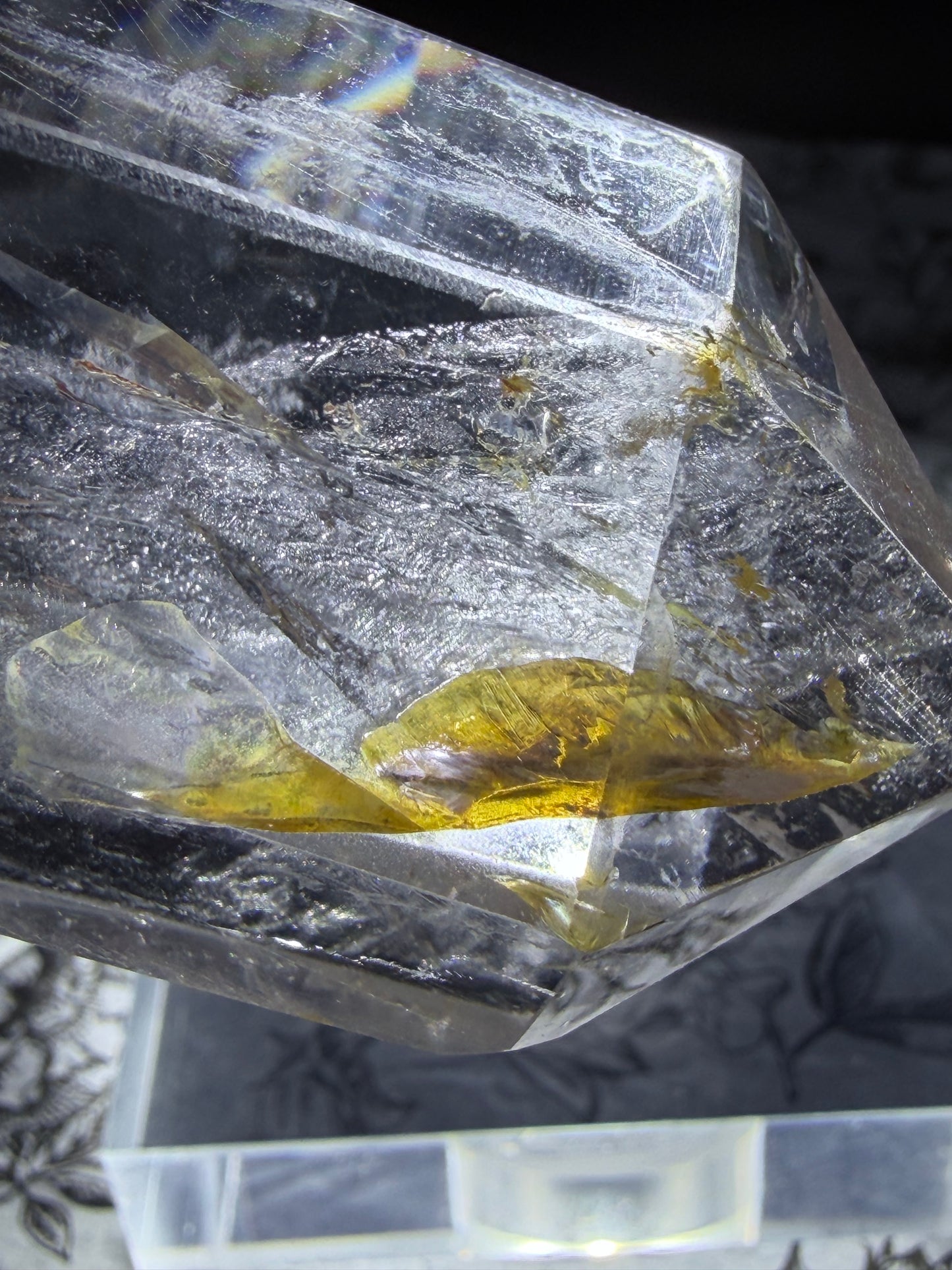 Clear Quartz Double Terminated Point with Golden Healer Inclusion (190g)