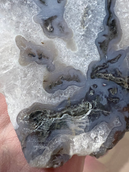 Moss Agate Slab on stand