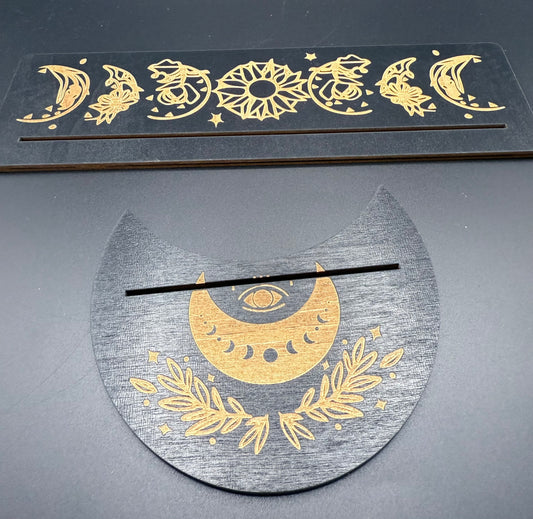 Black & Gold Wooden Tarot Card / Crystal Grid Stands