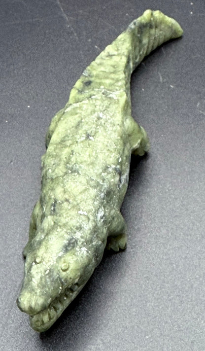 Serpentine Crocodile Carving