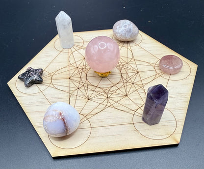 Love & Emotional Healing Crystal Grid Set (15cm)
