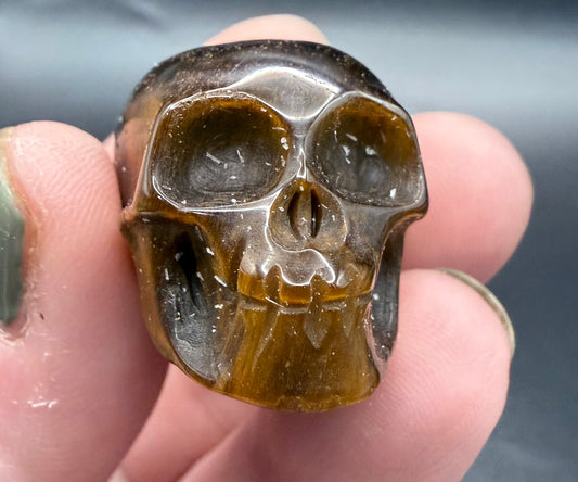 Tiger’s Eye Mini Skull Carving