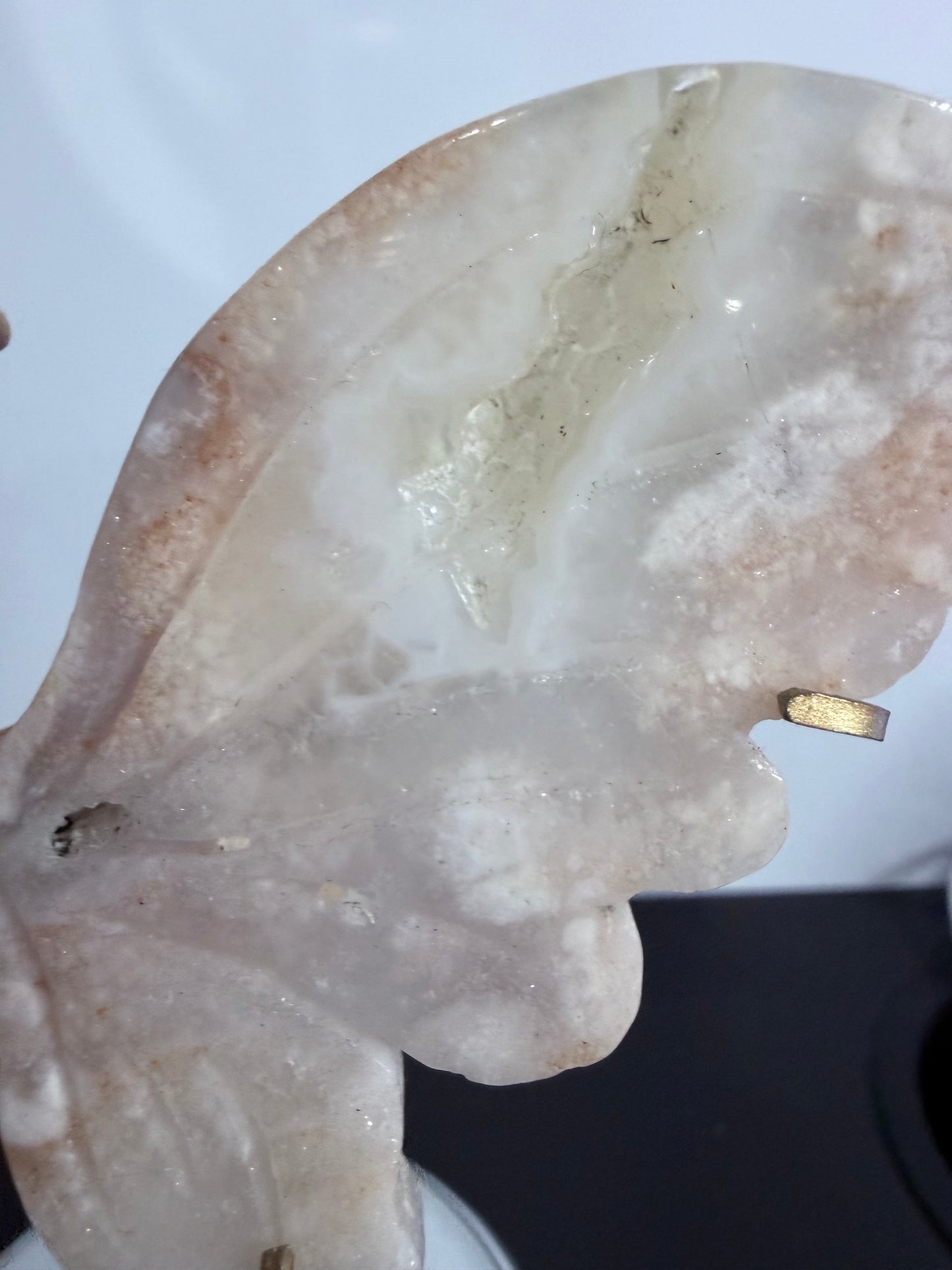 Flower Agate Butterfly Crystal Display on Stand – 15 cm