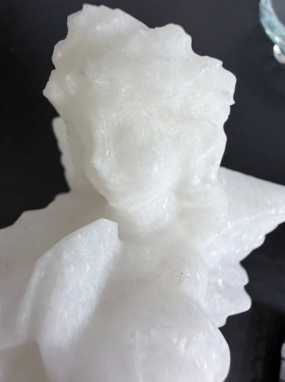 White Calcite Angel Crystal Carving – 15cm