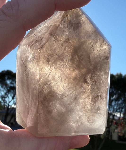 Smoky Quartz Included Quartz Tower – 230g