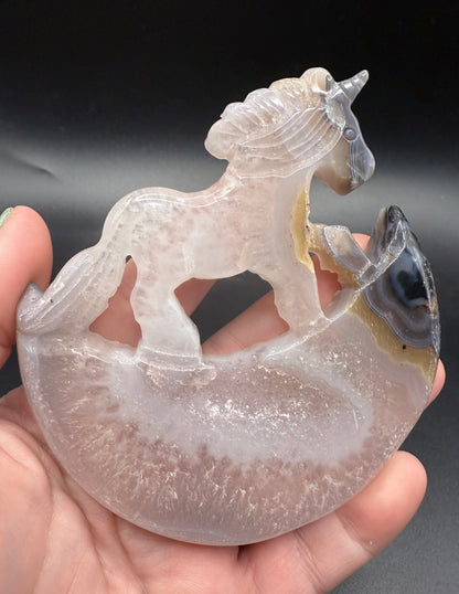 Agate Unicorn on Stand
