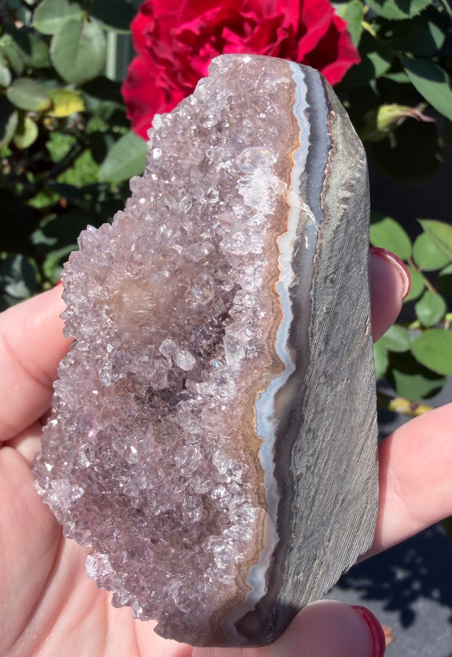 Lavender Amethyst Druzy Agate Freeform – Crystal Cave Formation (310g)