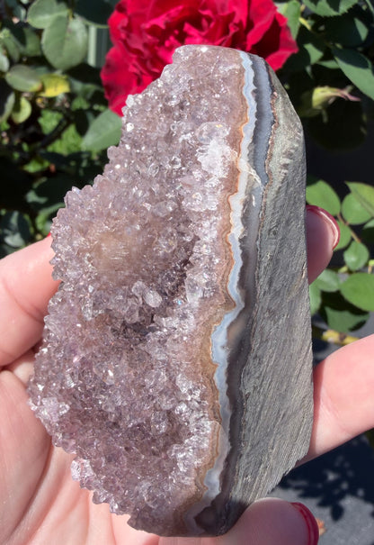 Lavender Amethyst Druzy Agate Freeform – Crystal Cave Formation (310g)