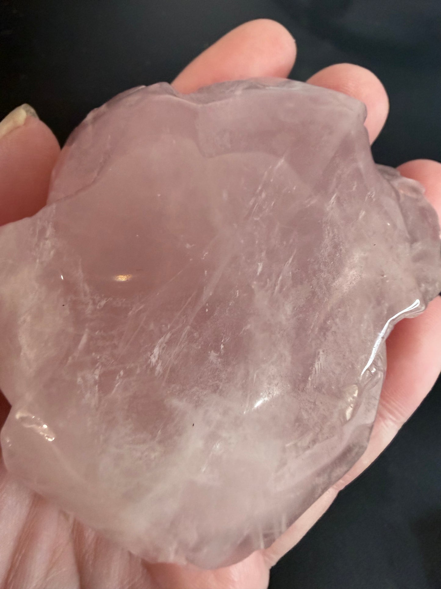 Rose Quartz Rose Carving with Light Base – 7.6 × 6.6 cm | 191g