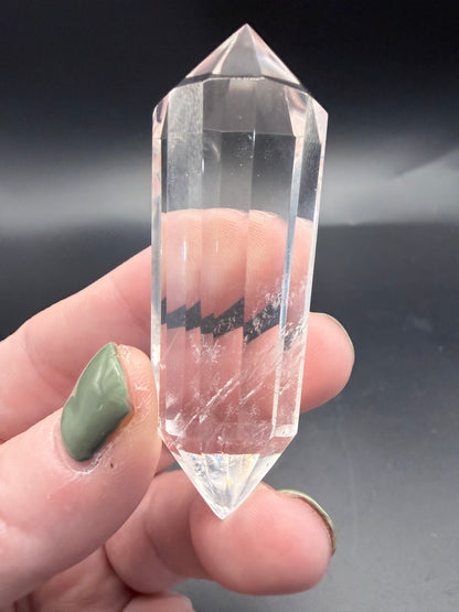 Clear Quartz Vogel Wand with Phantoms – 50 g | 7.2 × 4 cm