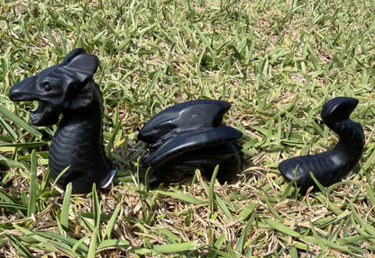 Black Obsidian Dragon Carving
