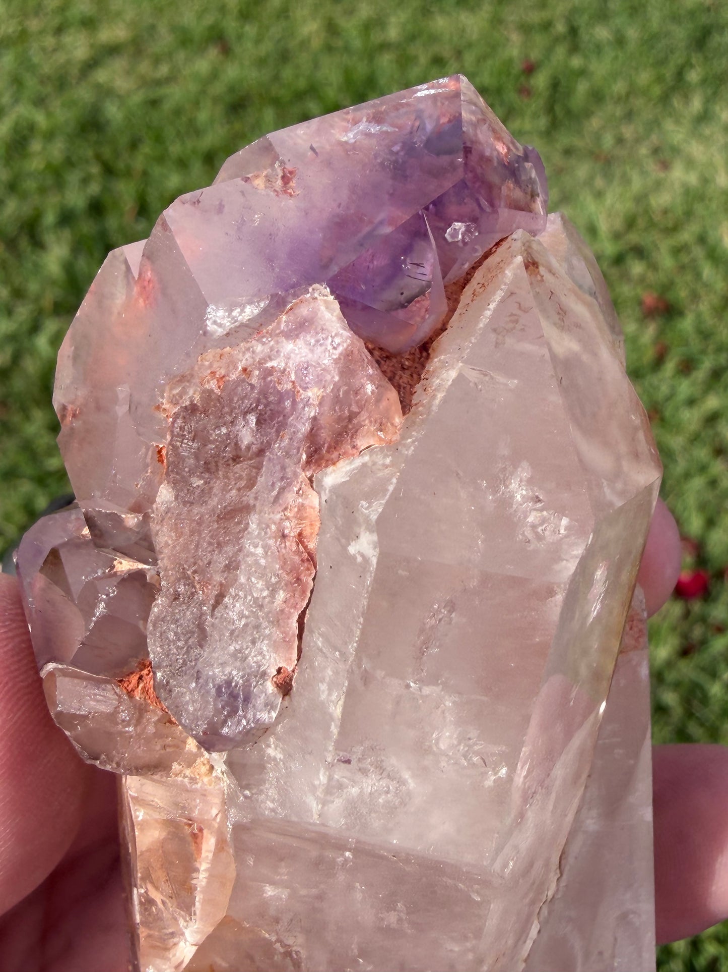 Large Included Amethyst Cluster Point– 215g | 8.5cm
