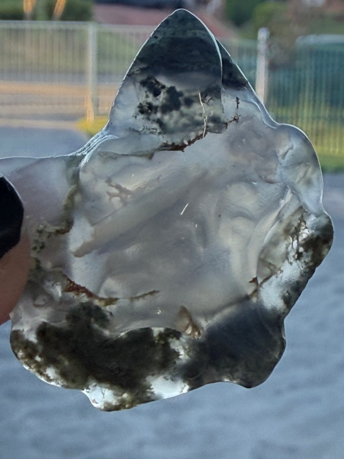 Moss Agate Mini Fox Mask Car Clip