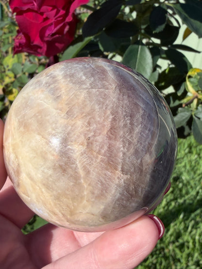 Blue Flash Moonstone Sphere – 6.2cm | 328g