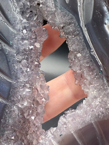 Agate Druzy Swan Carving