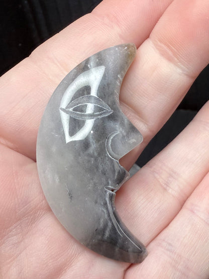Small Moon Face Carvings (Assorted Crystals)