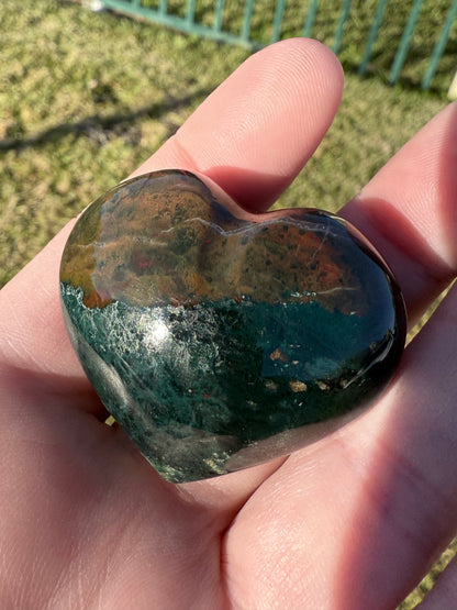 Ocean Jasper 4cm Puffy Heart