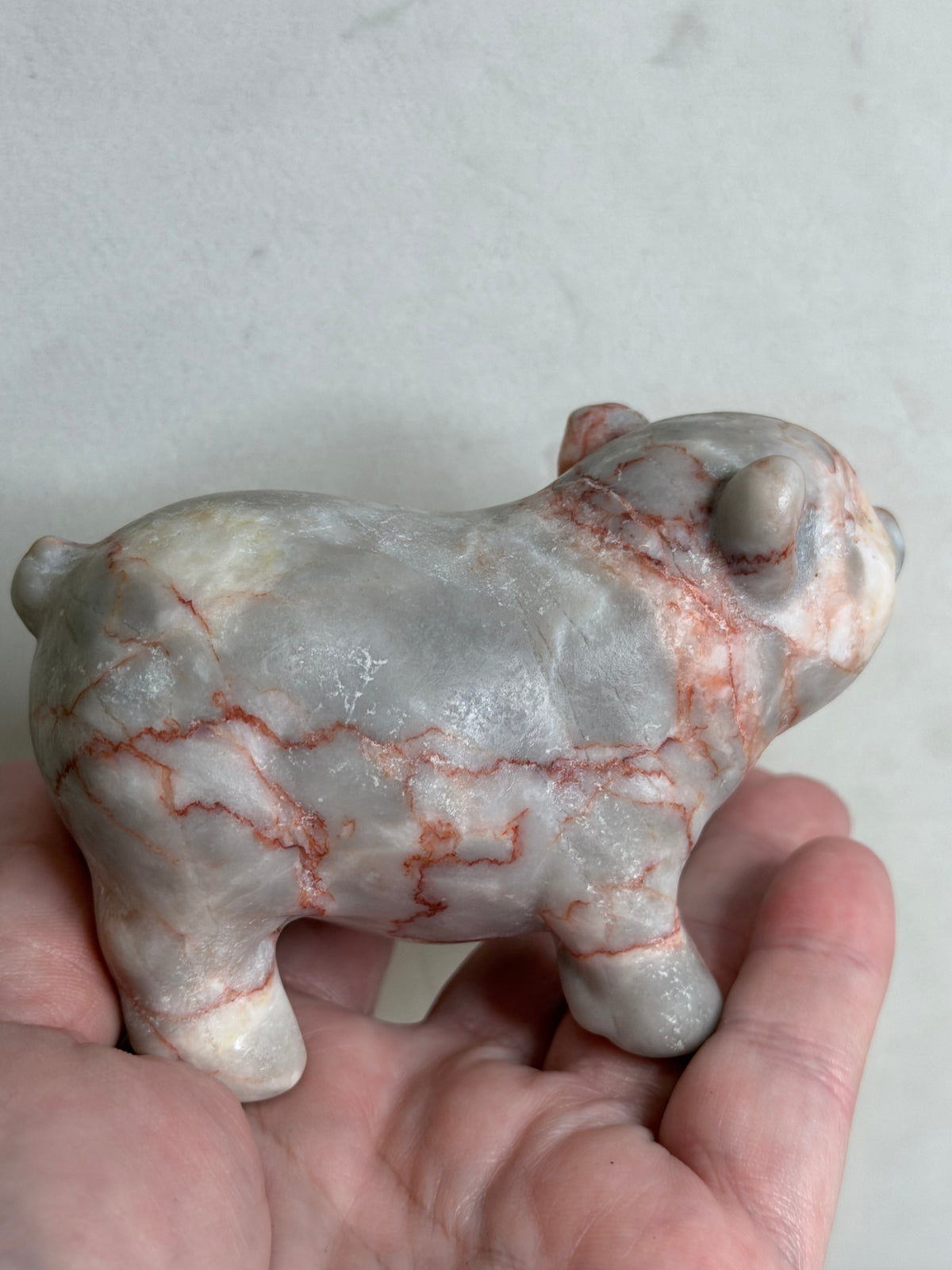 Red Vein Jasper Pig Carving – 9.5 cm