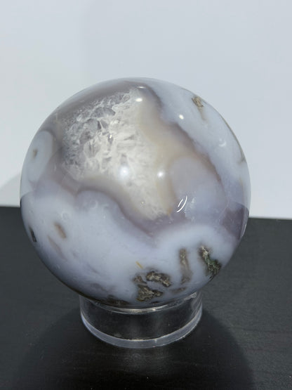 Moss Agate Druzy Sphere – 225g | 5.5cm