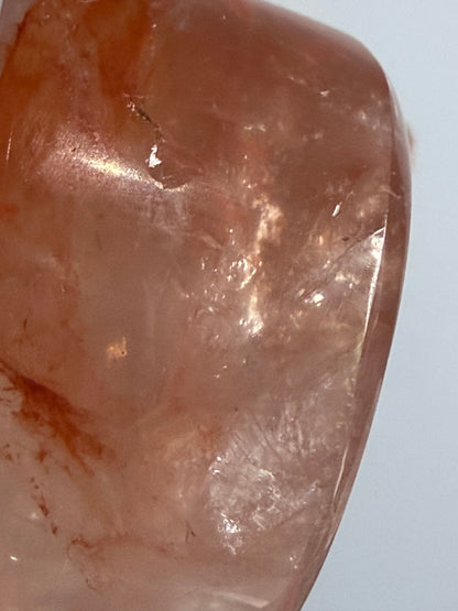 Fire Quartz Flat Heart (Hematoid Quartz) Heart – 5.6 cm | 106 g