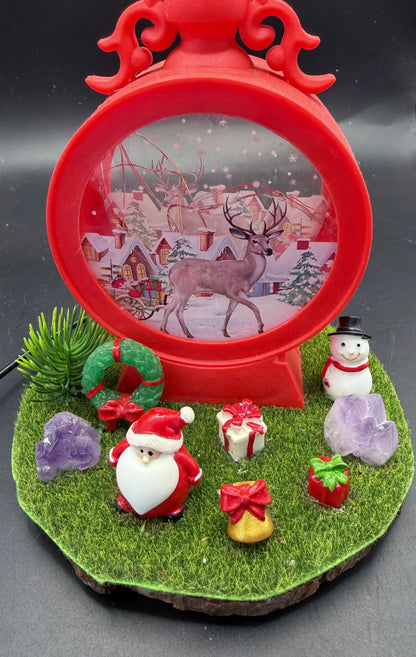 Christmas Lamp – Festive Reindeer Village Scene