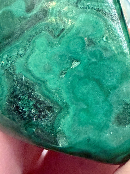 Malachite Polished Tumble Stone – Natural Banded Patterns C -
