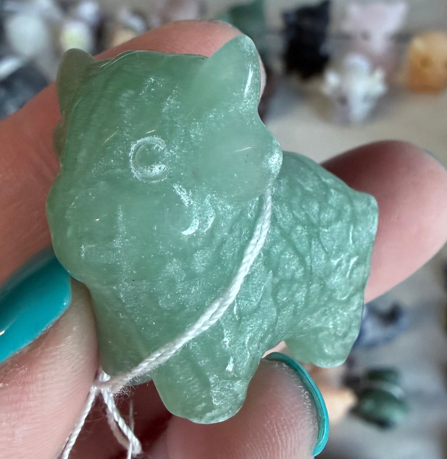 Mini Green Aventurine Highland Cow Crystal Carving