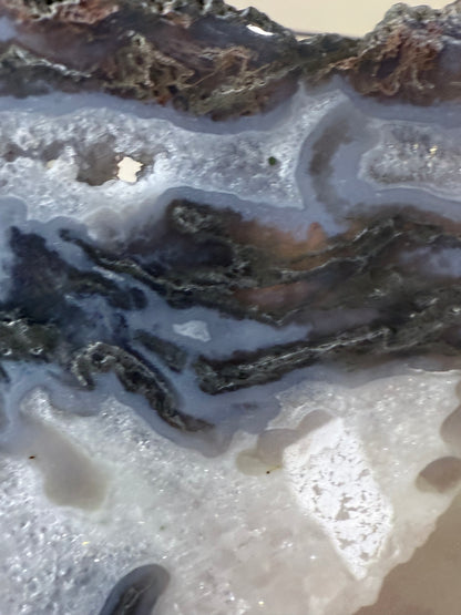 Moss Agate Slab on stand