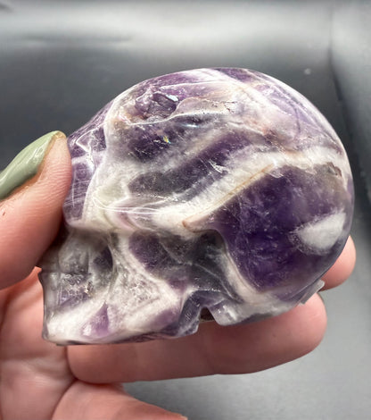 Dream Amethyst Skull Carving – 130g | 5.6 × 4.2cm