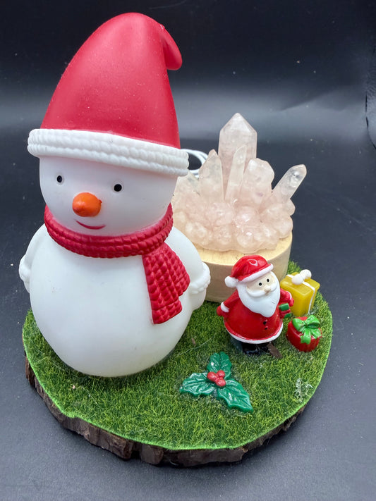 Rose Quartz Christmas Display – Snowman Edition LAMP