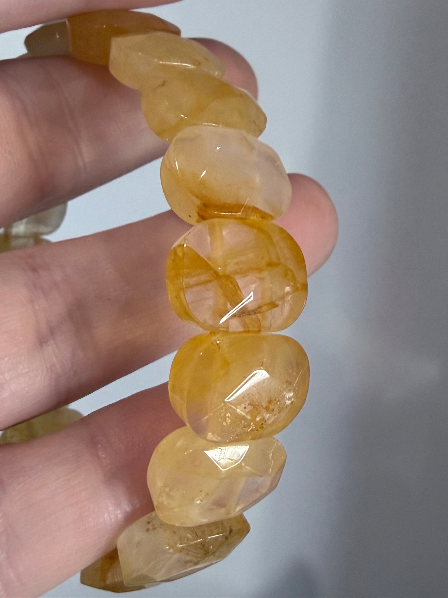 Faceted Honey Calcite Bracelet – Golden Confidence & Motivation Crystal | Solar Plexus Energy