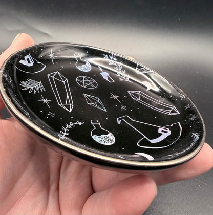 Crystal Witch Print Ceramic Trinket Dish